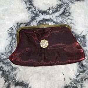 Vintage Clutch Purse With Rhinestone Accent